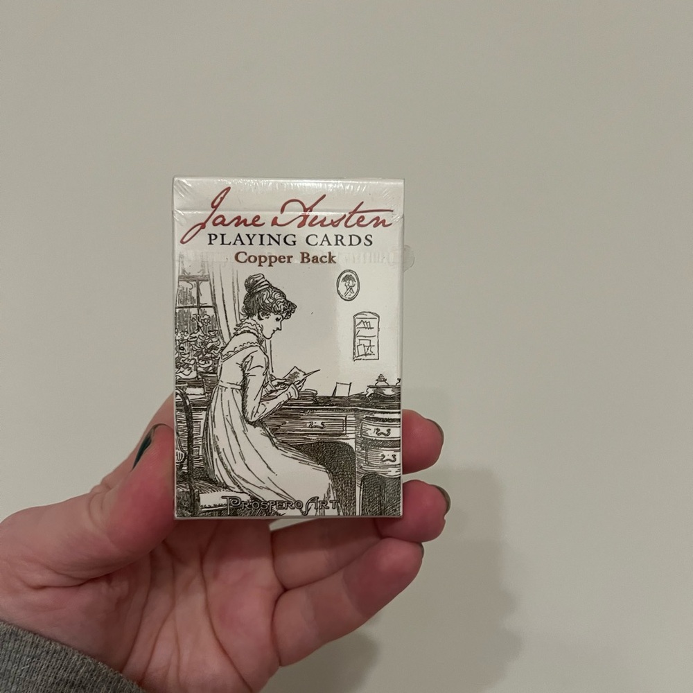 NWT Jane Austen copper back playing cards